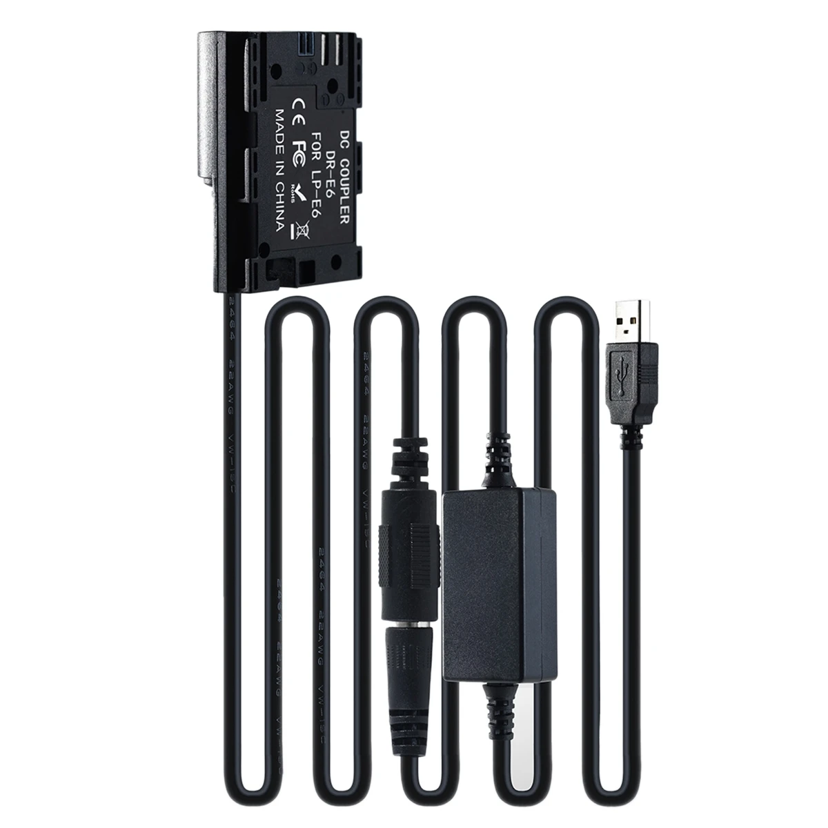 Accoppiatore Cc, Lp-E6 Set Batteria Fittizia Per Adattatore Di Alimentazione Sostitutivo Eos 5 D2 5 D3 5 D4 6D 6 D2 60D 7D 7 D2 70D 80D 90D