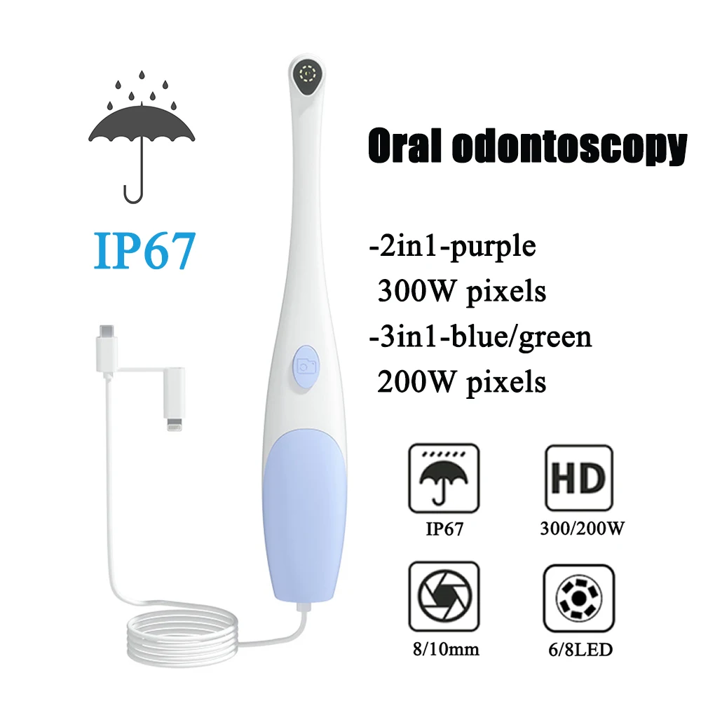 

HD 1080P Portable 2 in 1 3 in1 Visual Odontoscope Oral Examination Camera IP67 Waterproof Teeth Detecting Endoscope For Dentist