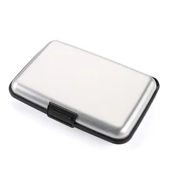 Sleek RFID Blocking Waterproof Aluminum Card and Coin Wallet (Silver)