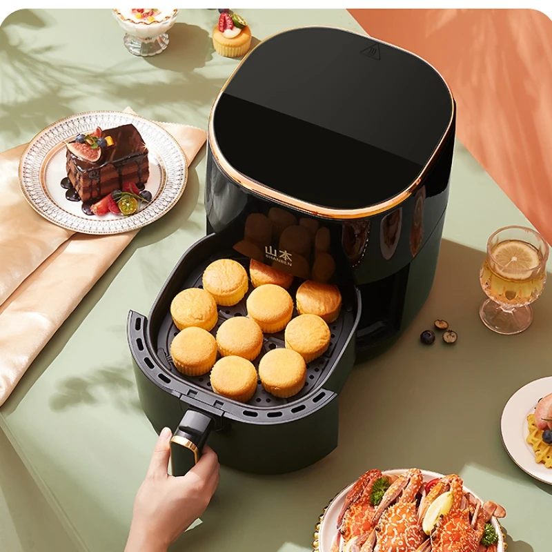 New household air fryer 5L large capacity intelligent fully automatic fume-free electric oven integrated french fries machine european standard air fryer household large capacity fume free french fries electromechanical oven intelligent