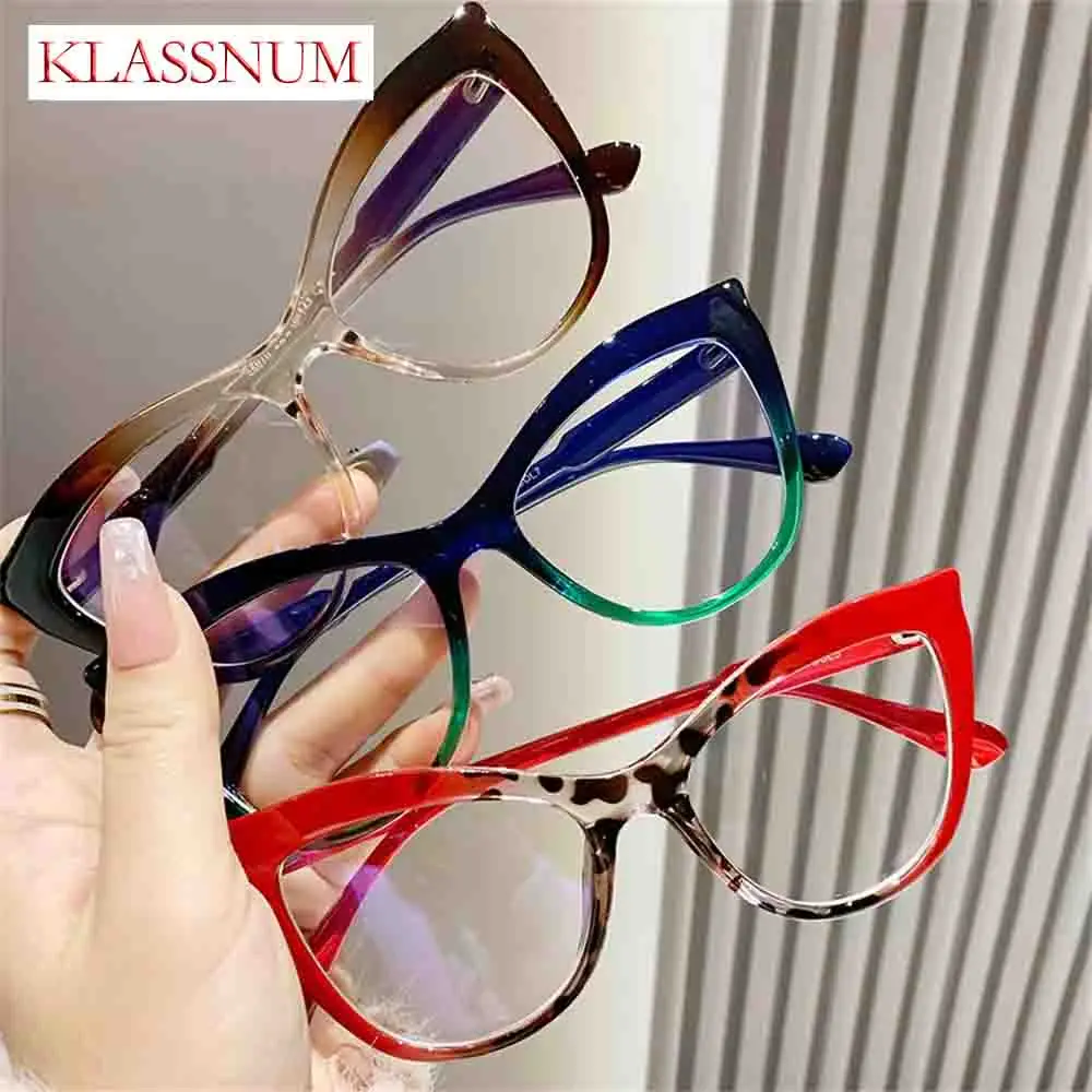 KLASSNUM Vintage Cat Eye Anti Blue Light Blocking Eyewear