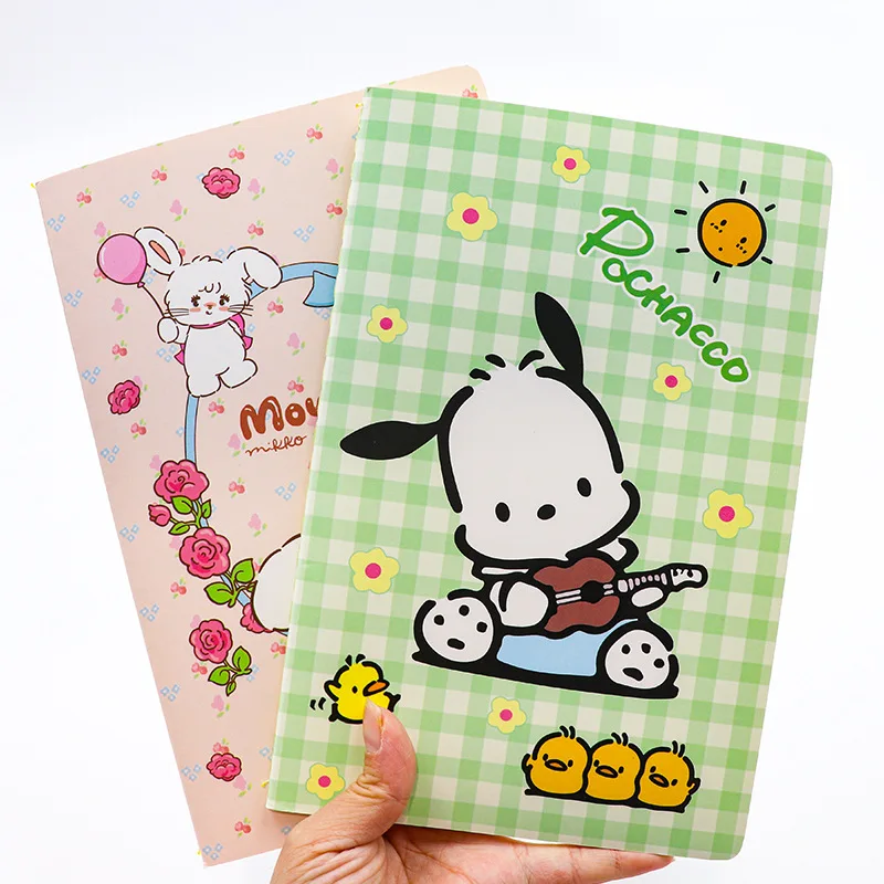

16pcs Cartoon Stationery Mikko Pochacco Pacha Dog Sanrio Notebook 22k Student Color Page Diary Writing Book Stationery Wholesale