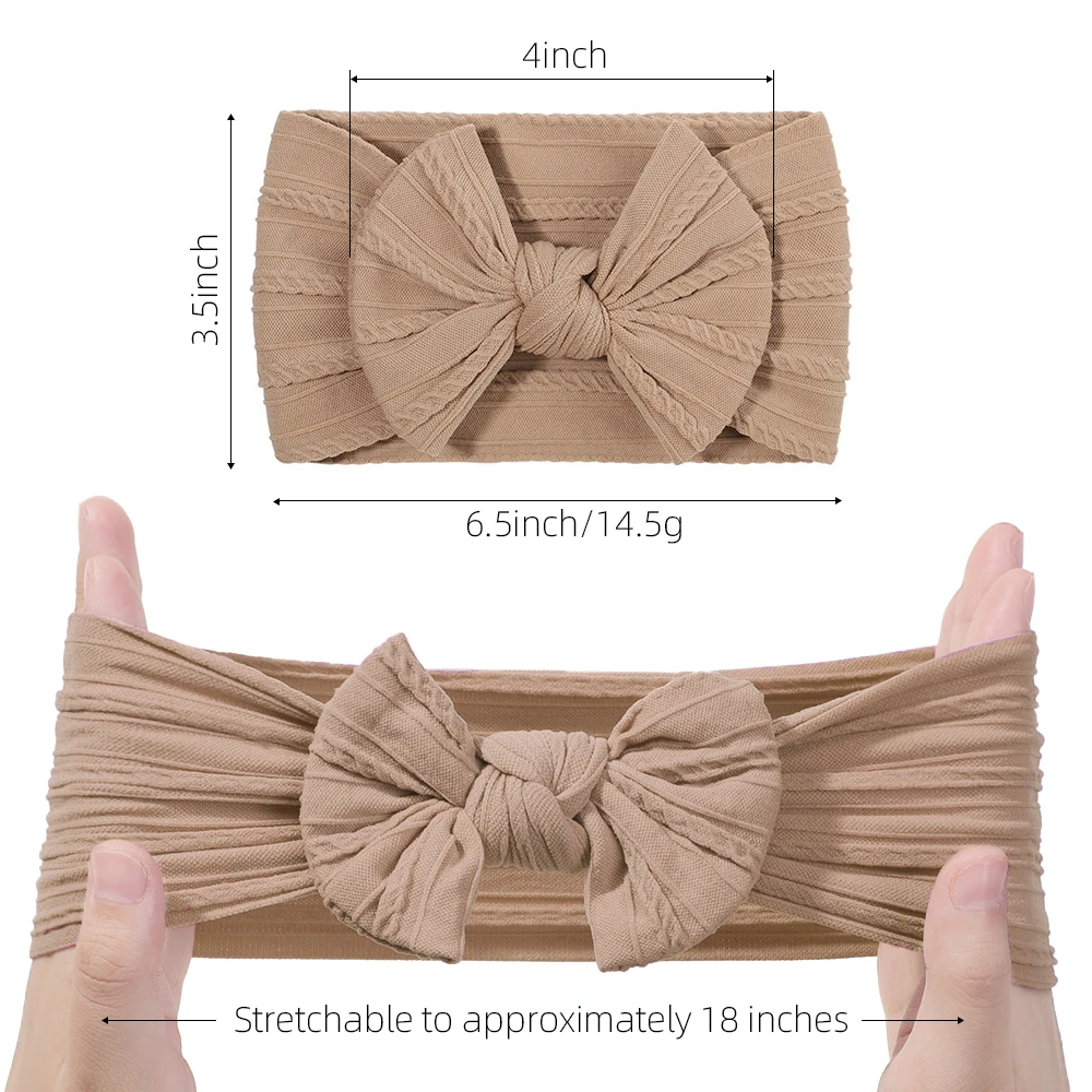 3Pcs Baby Headband Set - Solid Color Bow Hair Accessories for Newborns