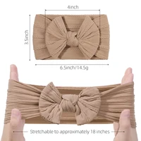 3Pcs Solid Color Baby Headband Bow Children Hair Band Elastic Nylon Newborn Headbands Soft Turban Headwrap Kid Hair Accessories 2
