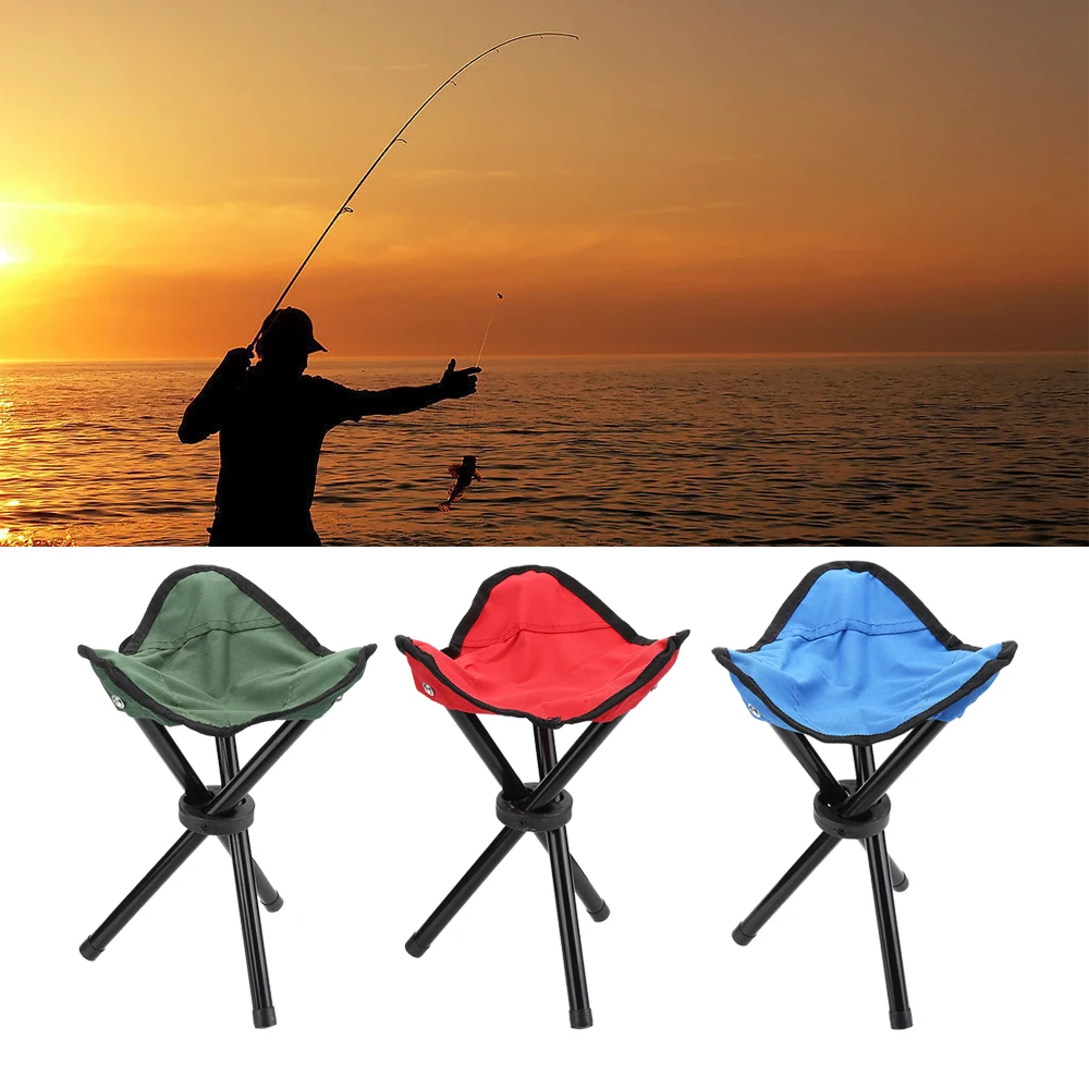 Tabouret 3 pieds pliant pêche camping portable léger activités extérieures pique-nique voyage