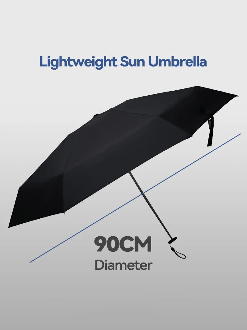 Parachase Pocket Mini Umbrella Woman UV Protection Girls Sun Umbrella Parasol 6 Ribs Carbon Fiber Compact Foldable
