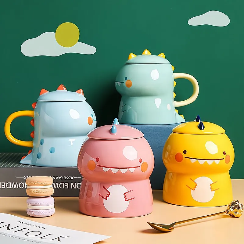 Taza De Café De Cerámica Del Dinosaurio De La Novedad Taza De Cerámica Del Dinosaurio 3D Para La Tabla De Los Adultos
