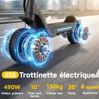 Trottinette Électrique Adulte TODIMART X5S, Double Moteur 490W, Batterie 48V 18.2Ah, Pneus Tout-Terrain, Déverrouillage Intelligent APP 3