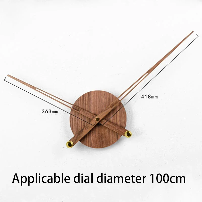 Solid Wood Wall Clock Hands Round DIY Walnut Wood Clocks Dial Modern Big Needles Spain Pointer Silent Watches Accessories wall clock