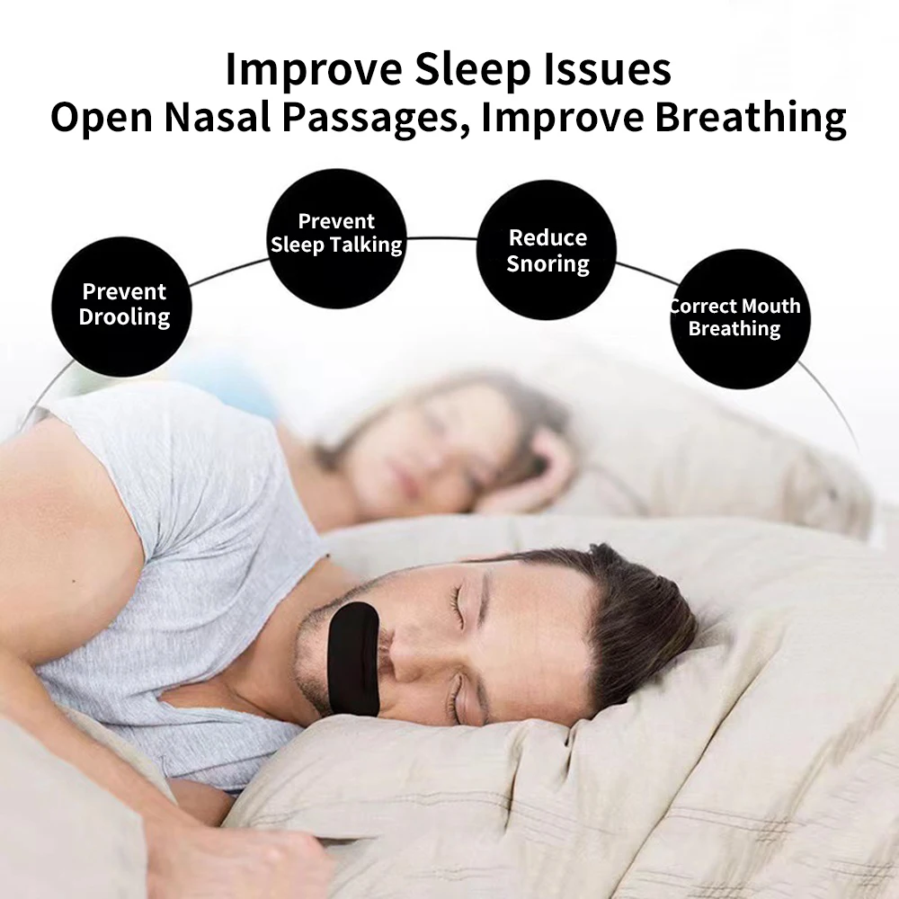 Anti ronflement bouche nez bande bande de respiration allergène réduire la sécheresse buccale 3