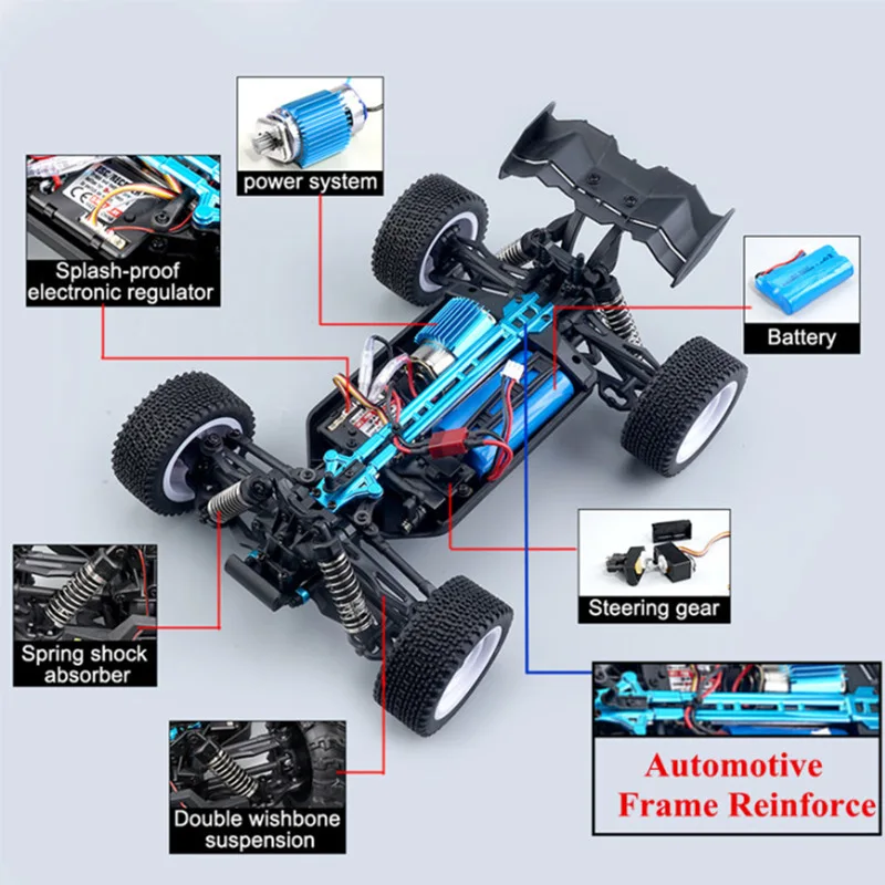 parkten RC Cars 2.4G 50 KM/H High Speed Racing With LED 4WD Drift Remote Control Off-Road 4x4 Truck Toys for Adults And Kids 5