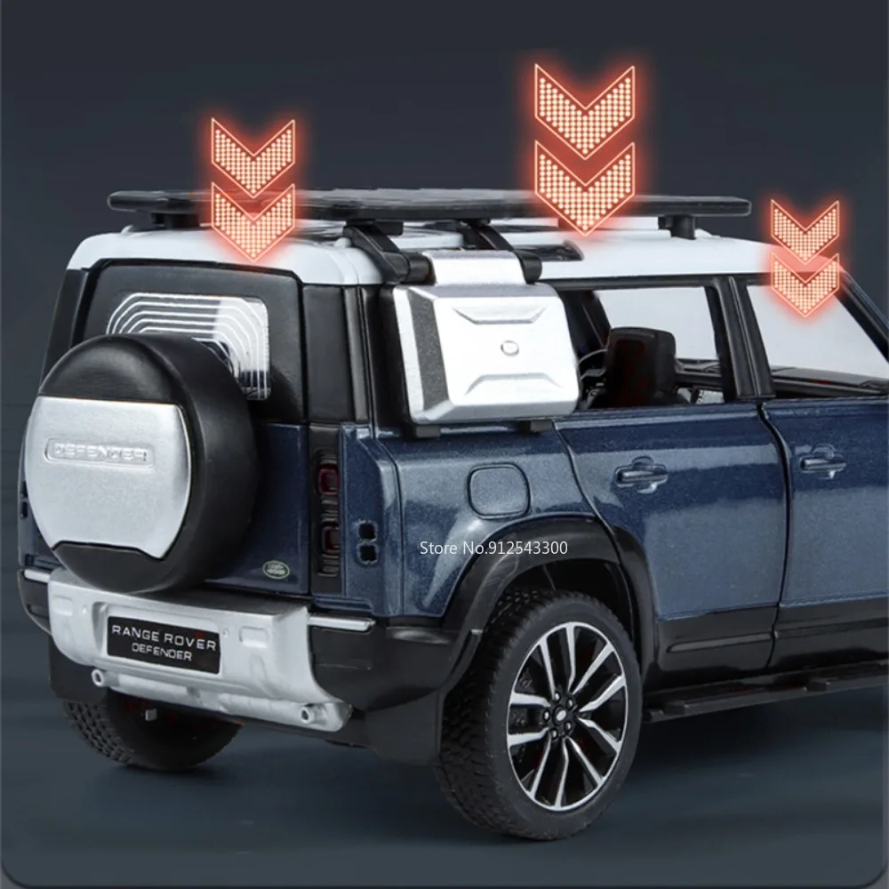 랜드로버 디펜더 110 장난감 자동차 모델, 합금 다이캐스트 SUV 사운드 라이트 풀백 모델 자동차 장난감, 소년 선물 컬렉션, 1/32 체중계