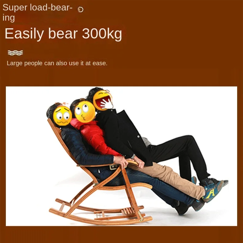 Description Picture 3 of itemFolding Rocking Chair Lazy Lunch Break Balcony Lazy Leisure Nap Bamboo Easy Chair For Home Use Sillon Plegable Katlanabilir