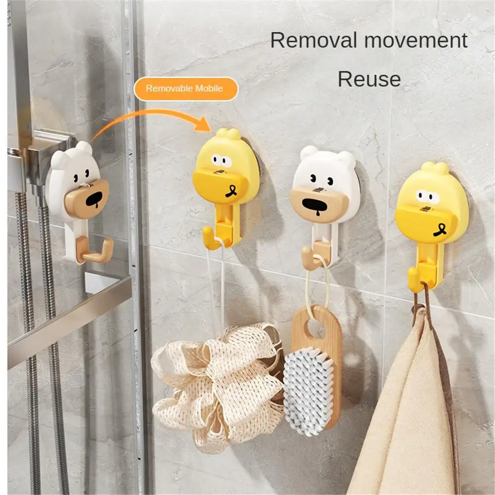Suction Cup Hook For Shower Wall Cartoon Suction Hooks Multi-Purpose Hooks Clothes Hook Traceless Removal Waterproof For
