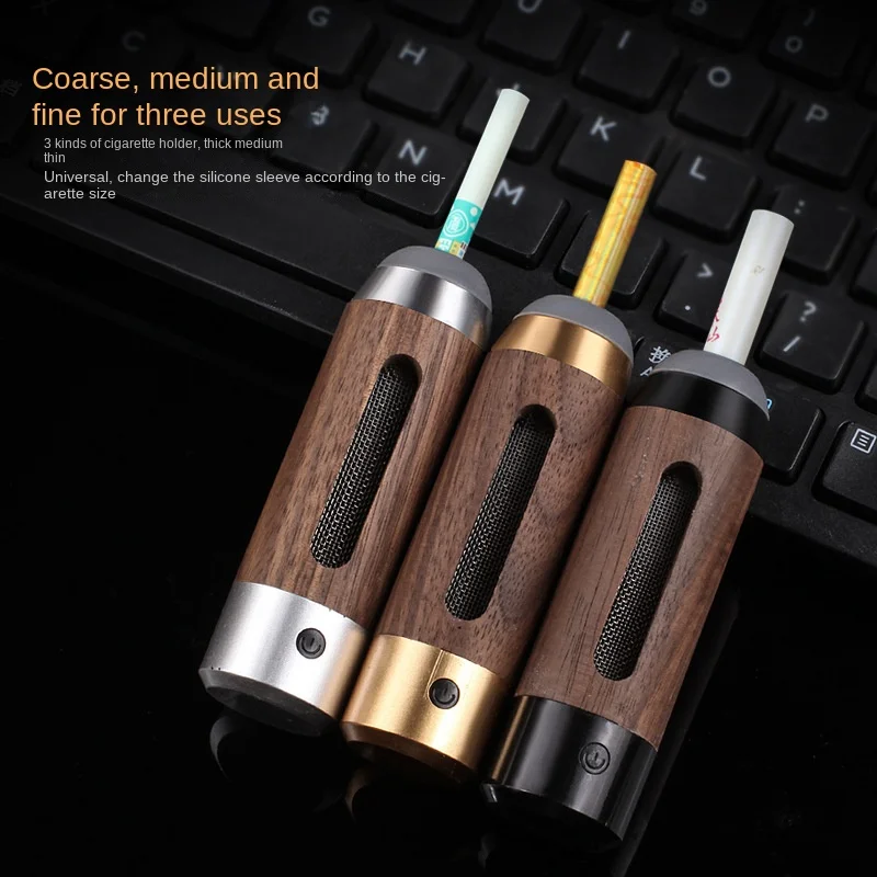 Walnut car ashtray handmade environmental Driving cigarette holder Anti fly ash Portable Creative ashtray Smoking Accessories