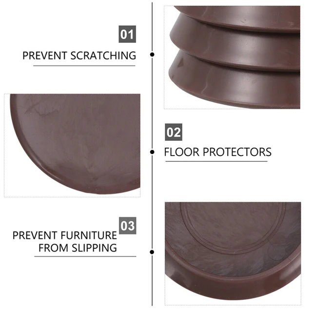 8pcs Round Furniture Caster Cups Anti-Sliding Floor Wheels Grippers Protectors Anti Vibration Pad Chair Roller Feet 4