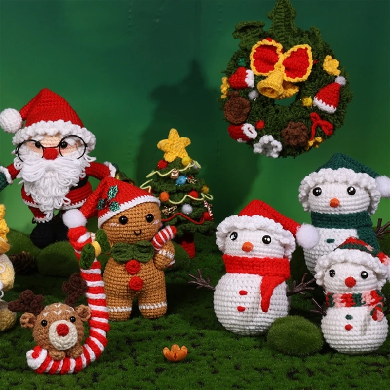 DIY Crochet Craft Set Christmas Crochet Kits Include Hook, Yarns, Needle