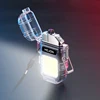 Luminous Transparent Waterproof Lighter Plasma Double Arc Windproof Lighter USB Rechargeable Lighter Outdoor Camping Gift 2