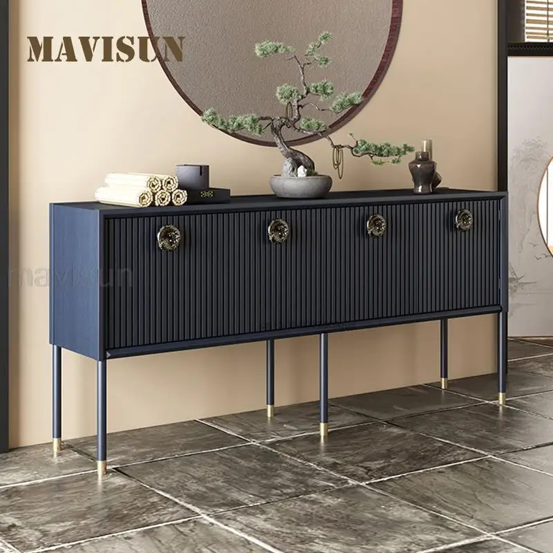 New Chinese Style Sideboard For Dished Modern Light Luxury Hallway Decoration Cabinet Villa Living Room Locker Buffet Furniture
