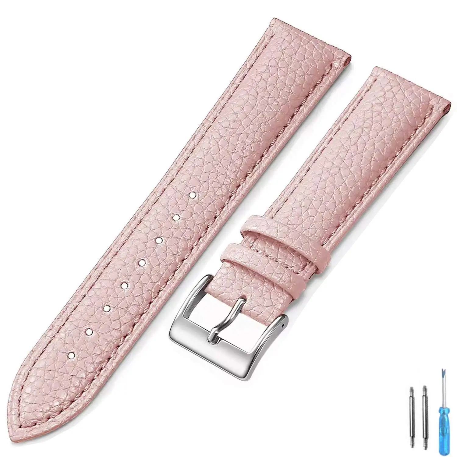Premium Genuine Leather Watch Band for Men and Women - High-Quality Strap with Tool Included