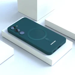 Magsafe - Compatible Soft Silicone Phone Back Cover - A17 (DarkGreen)