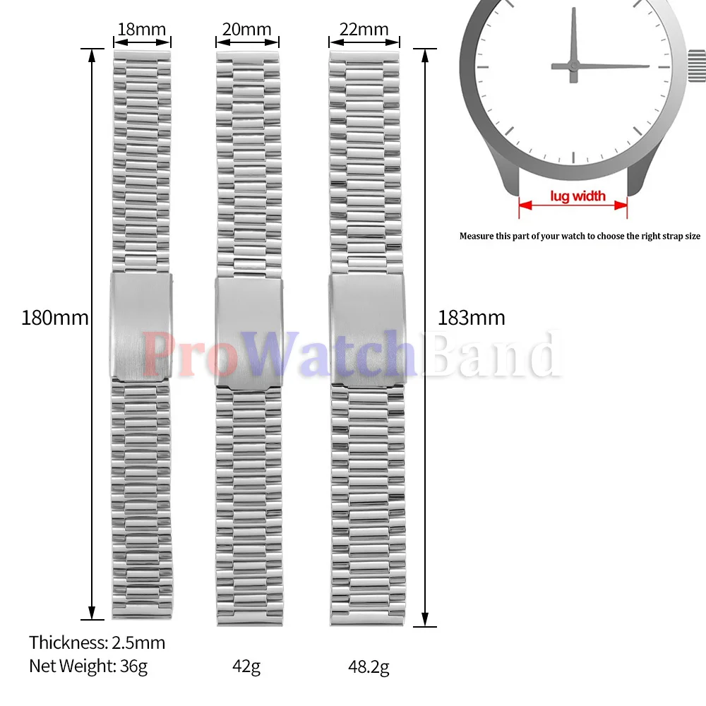 Elegant Two-Tone Stainless Steel Bracelet Watch Band with Folding Clasp