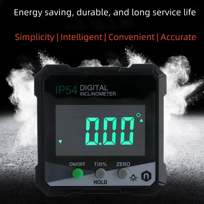 Digital Angle Protractor IP54 490&deg; Digital Inclinometer Precision Measurement Backlight Magnetic Protractor Inclinometer