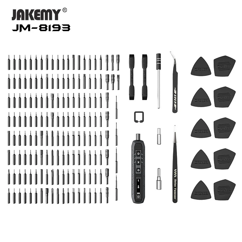 JAKEMY 180 in 1 Precision Cordless Electric Screwdriver Set Magnetic Screwdriver Electric Repair Tool for PC iPhone Glasses 5