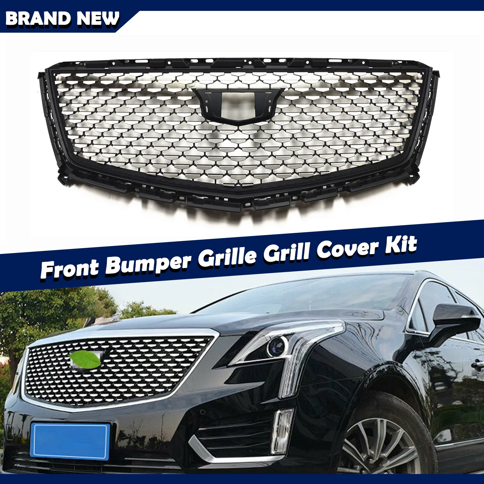

Car Front Racing Grill Upper Grille Bumper Hood Mesh Grid For Cadillac XT5 2016 2017 2018 2019 2020 2021 2022 2023