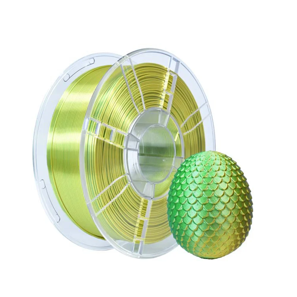 울트라 실크 PLA 3D 프린터 필라멘트 1.75mm 듀얼 컬러 광택 샤이니 소모품 1KG 스풀 DIY 공예 조각 장