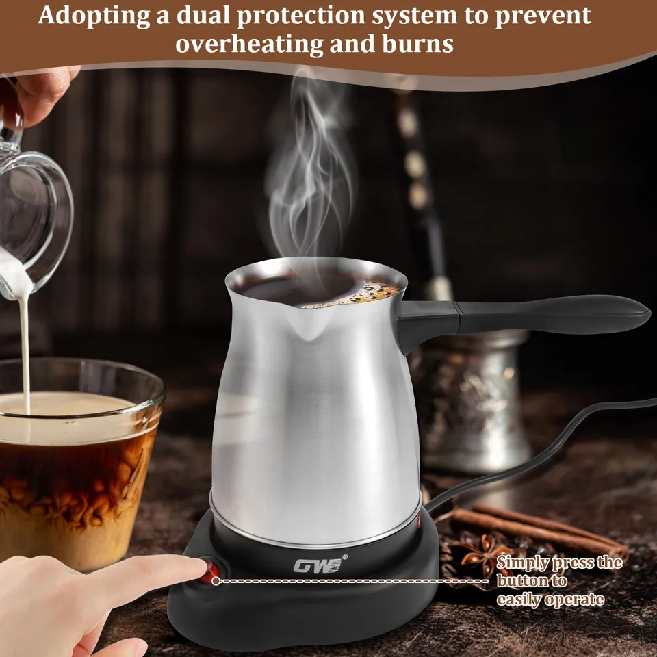 Cafetière électrique cafetière turque tasse à expresso acier inoxydable café au lait chaud bouilloire électrique rapide bricolage italie moka fabricant  15