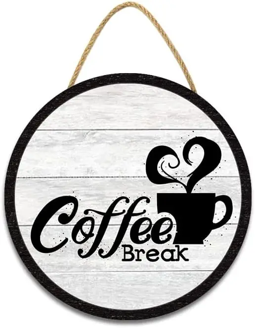 Cartello In Legno Rustico "Coffee" Con Ganci – 40x13 Cm – Portatacche, Portachiavi, Decorazione Da Parete Per Bar E Cucina - 2