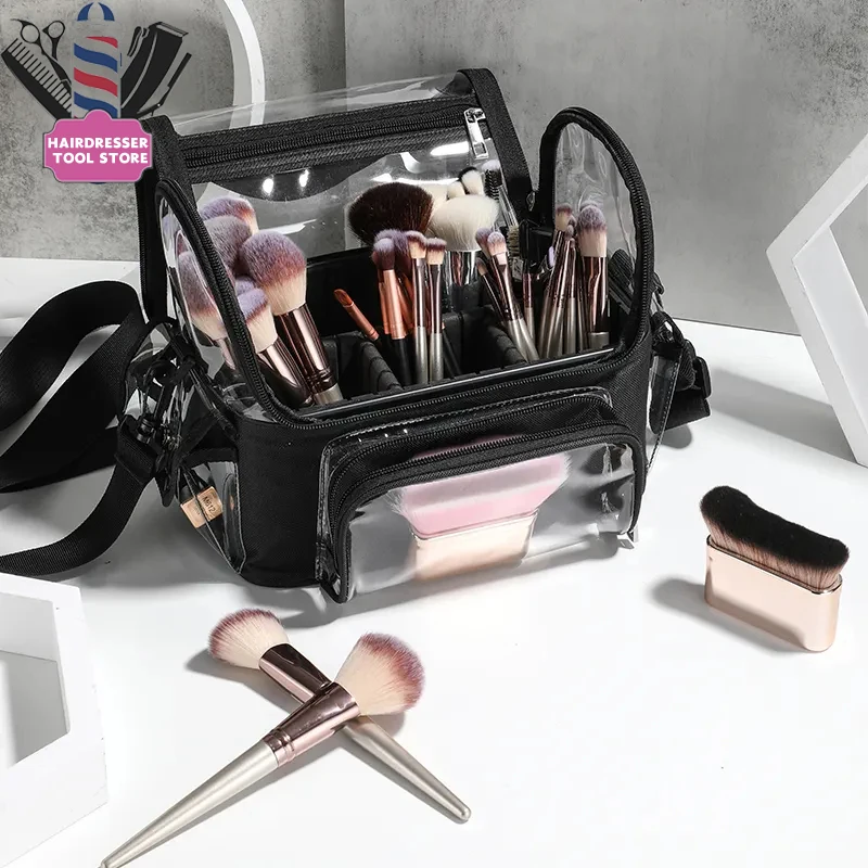 Transparent PVC Travel Cosmetic Storage Bag Portable Female Makeup Tool Organizer Pouch Handle Straps  Waterproof Toiletry Pack portable handle heavy duty straps heavy duty storage straps warehouse garage cable storage straps tools set