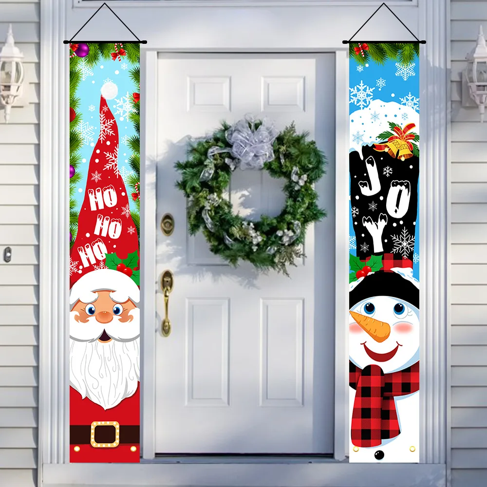 Santa Claus Hanging Cloth Holiday Atmosphere Decoration Hanging Flag, Christmas Banner, Christmas Decoration, for Home Parties