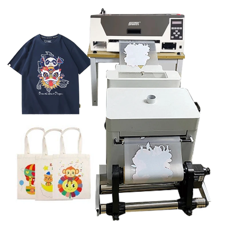 Mini desktop DTF printer 30cm portable Clothing print machine DTF film powder shaking dryer A3 DTF plotter with one XP600 head