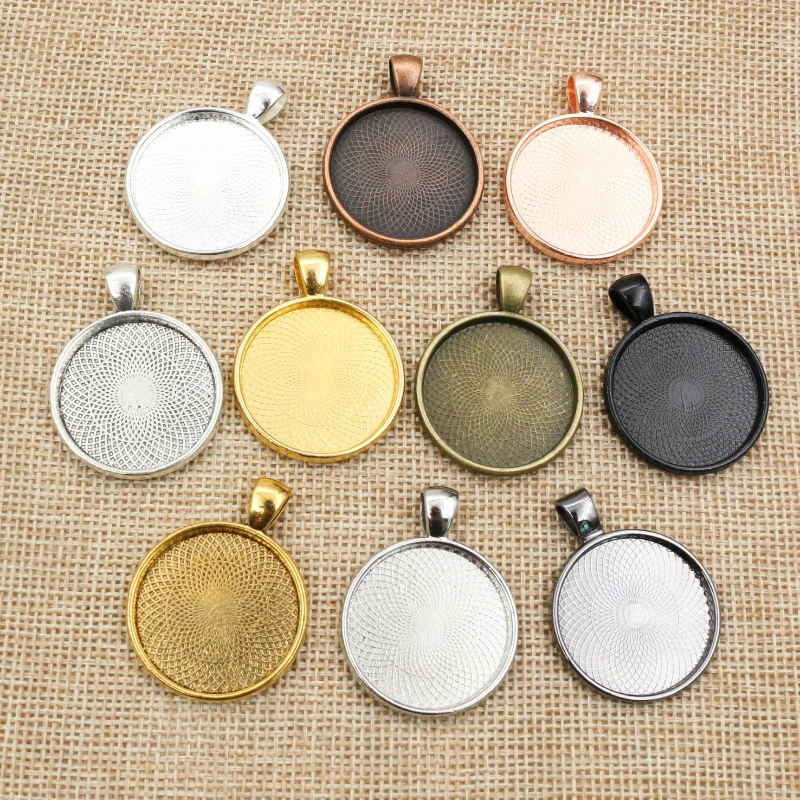 20mm 25mm 30mm Innere Größe 10 Farben Überzogen Klassische muster serie Fit 20/25/30mm Glas Cabochon Basis Einstellung Fach
