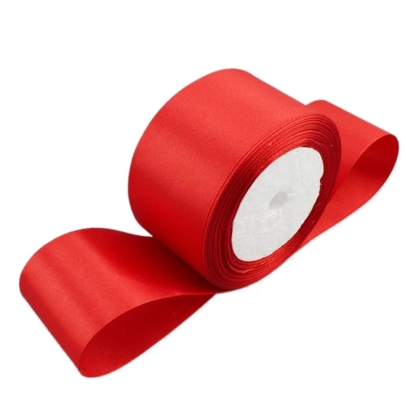 25Yards/Roll Single Face Red Satin Ribbon Wholesale Gift Wrapping Christmas Ribbon (6/10/12/15/20/25/40/50/75/100mm)Width