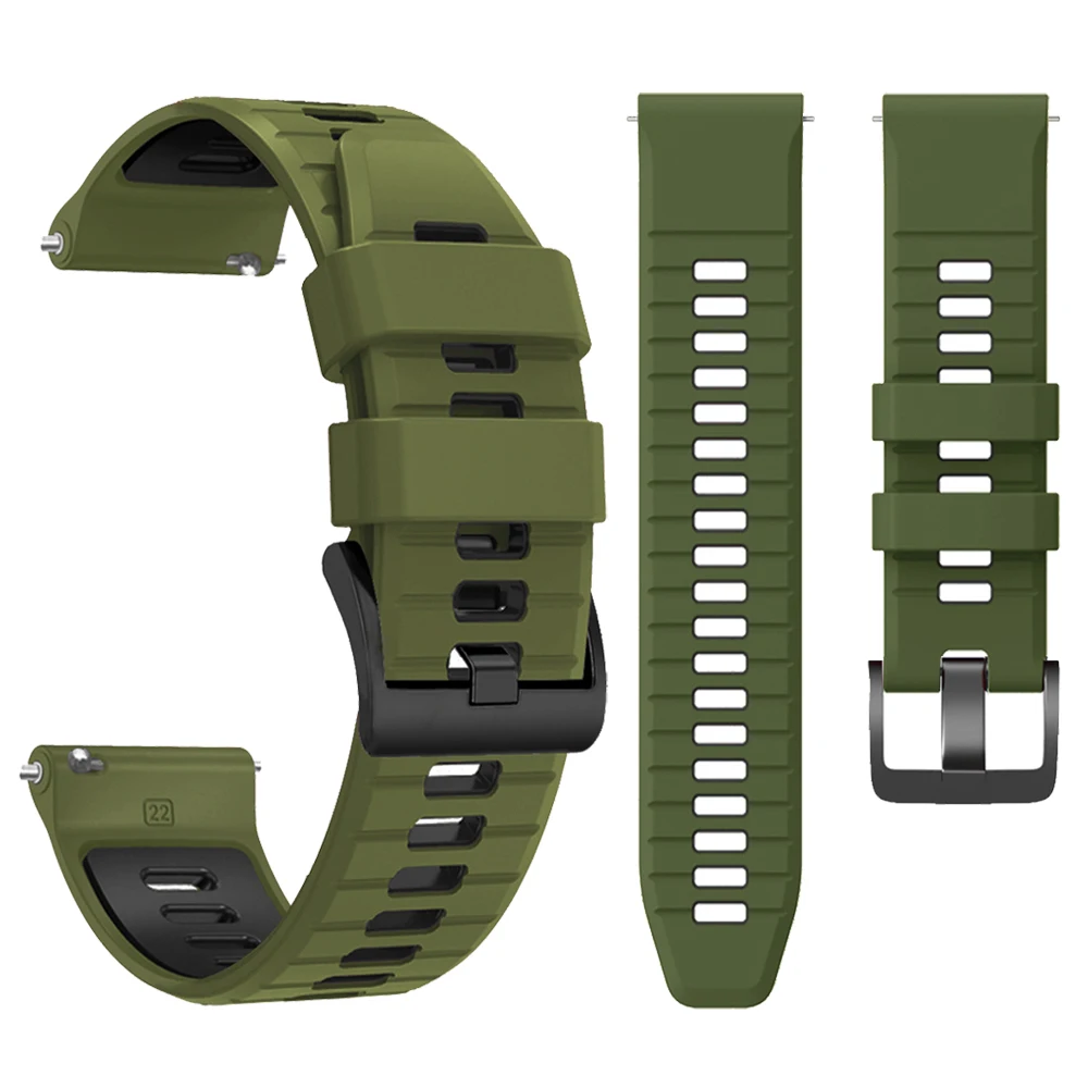 22mm Sport Watchband - Silicone Bracelet, Adjustable Strap Replacement