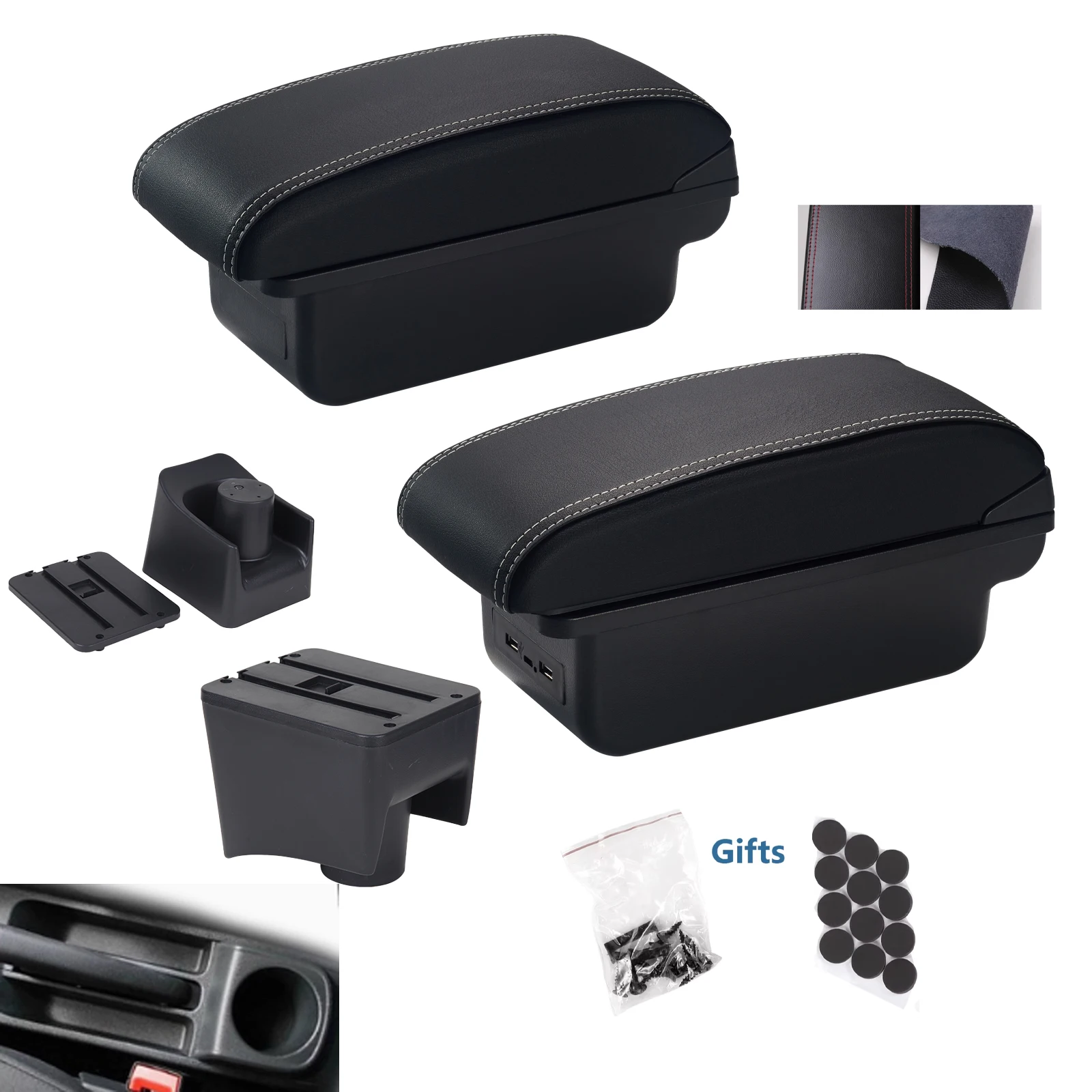 폭스바겐 폴로 암레스트 신제품 VW 폴로 Mk5 6R 벤토 차량용 암레스트 박스 2010-2018 수납 박스 개조 인테리어 자동차 액세서리