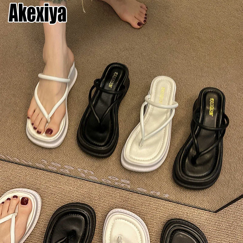 

Summer Platform Women Slippers Clip Toe Slip On Shoes Ladies Casaul Wedges Female Outdoor Party Slides White sandalias mujer