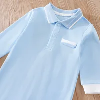 Spring And Autumn 0-18m Newborn Clothing Casual Polo Shirt Cotton Comfortable Soft Boys And Girls Long Sleeved Baby Bodysuit 3