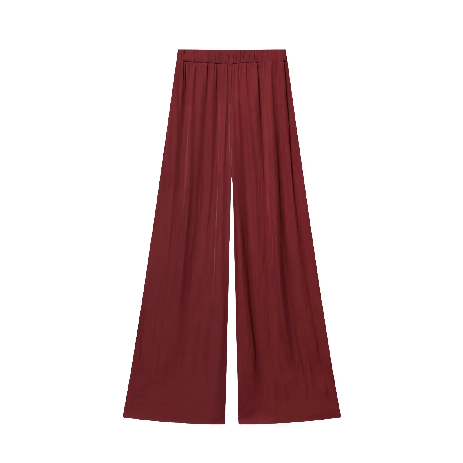 HH Women Elegant Pants Suit Dew Shoulder Golden Button Sleeveless Solid Short Top+Pleated High-Waisted Wide Leg Long Pant