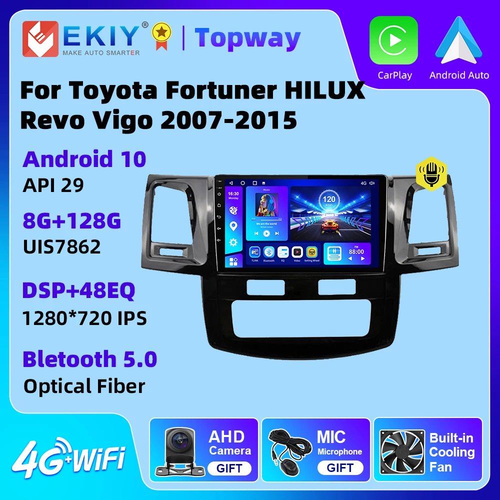 

EKIY Car Radio For Toyota Fortuner Hilux Revo Vigo 2007 2008 2009 2010 2012-2015 Car Radio Android 10 Player 2 Din No DVD