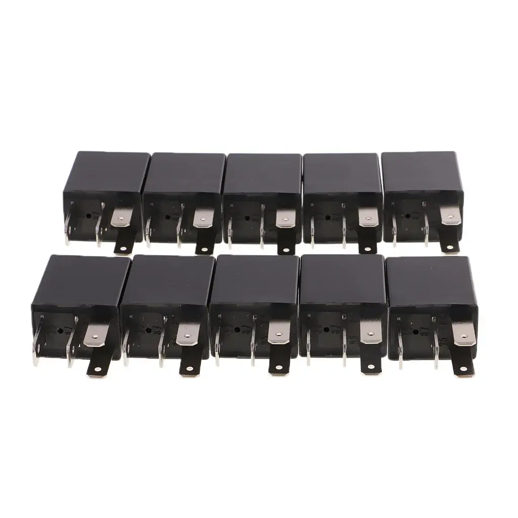 DC 12V 30 AMP Car Automotive Boat Truck 4 Pins SPST Alarm Relay Pack of 10