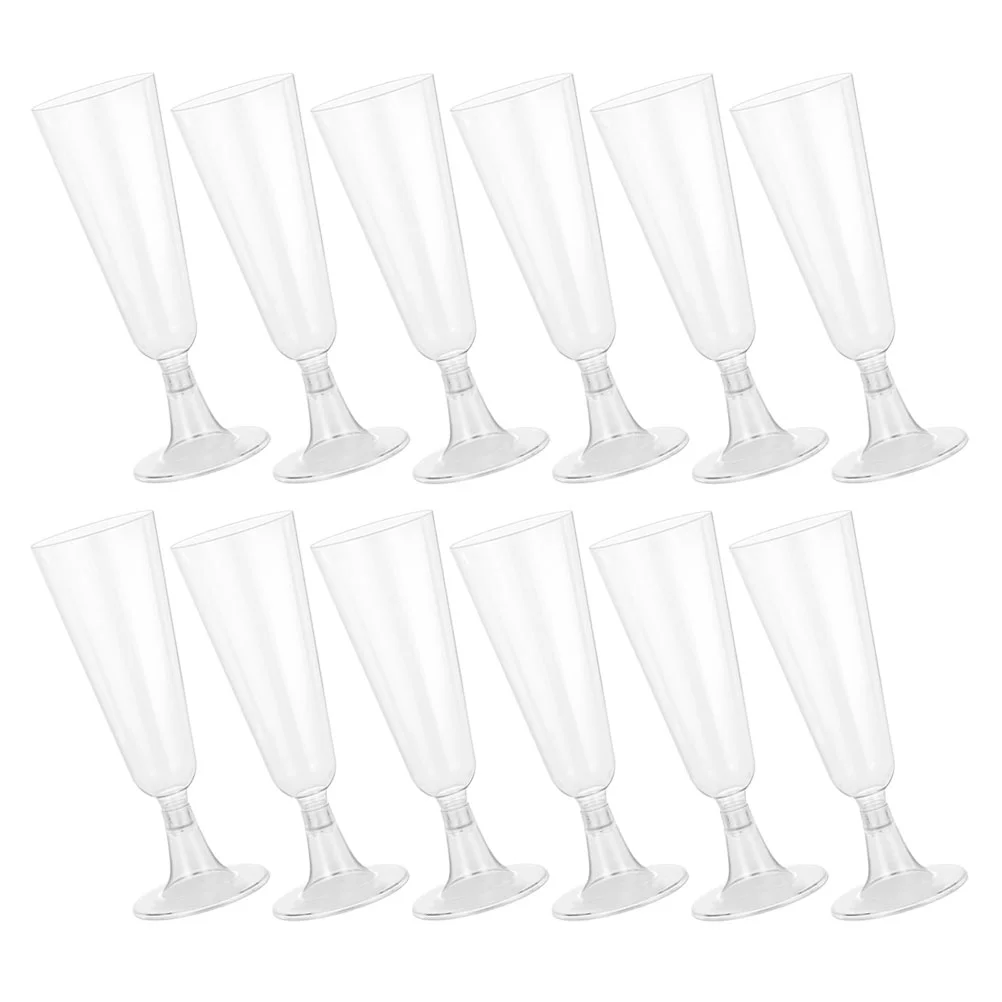 

24 Pcs Toasting Flutes Clear Plastic Champagne Glasses Cocktail Wedding Stemware Cups