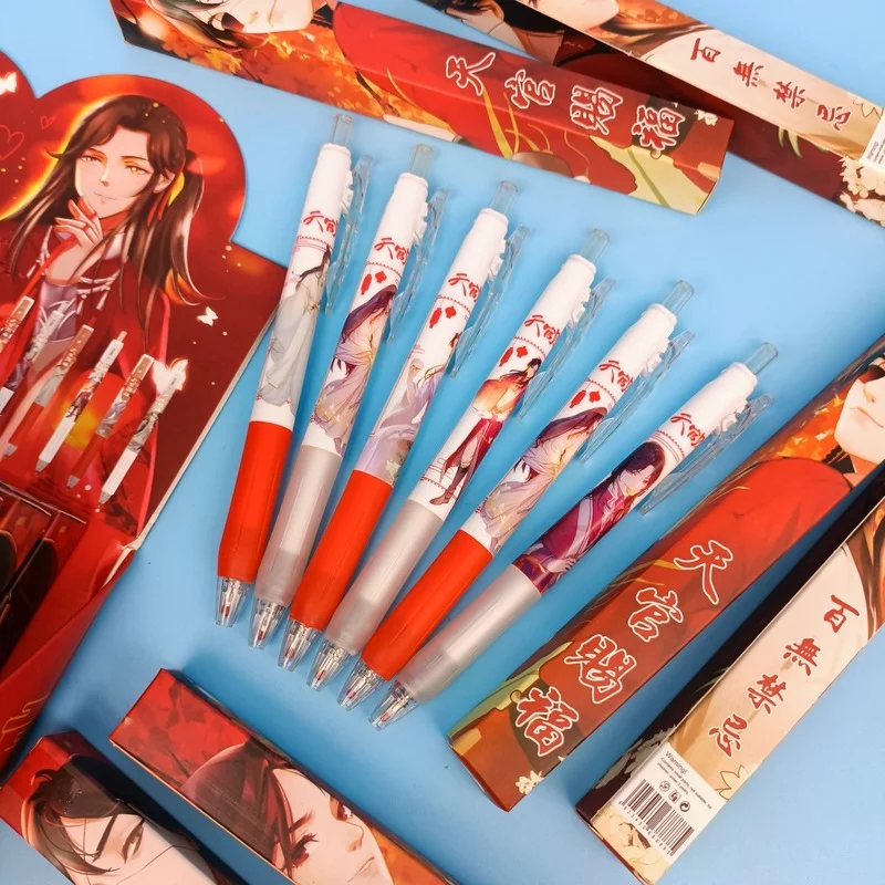 

12Pcs/lot Anime Heaven Official's Blessing Tian Guan Ci Fu Gel Pen Study Stationery Gift 0.5mm Press Pen Writing Stationery