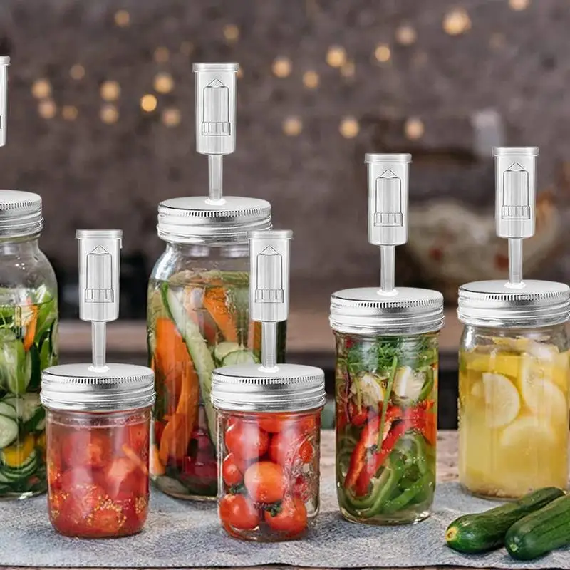 Mason jar fermentation lid valve set 4pcs for Pickles Making And Storing Keep Food Submerged Kit Ensure fermentation quality