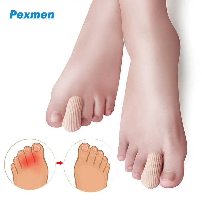 Pexmen Finger Toe Protectors Closed Toe Surface Fabric Sleeve Provide Pain Relief for Corns Blisters and Ingrown Toenails