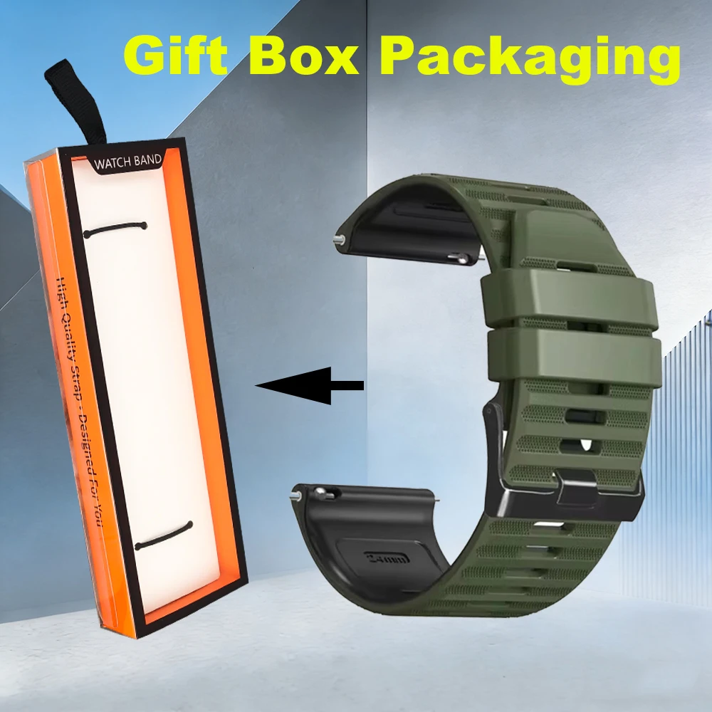 Silicone Watch Band Strap, 24mm - Durable Replacement Wristband