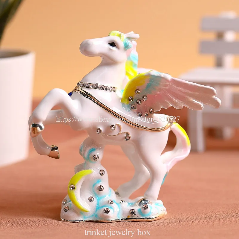

Unicorn Animal Horse Figurines Trinket Box Unicorn Horse Elf Statue